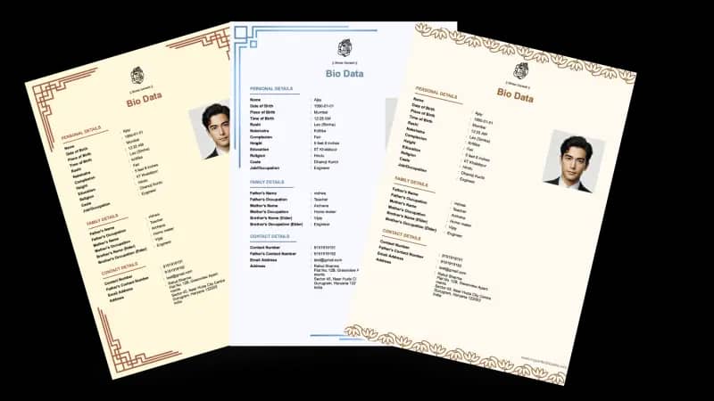అందమైన వివాహ బయోడేటా ఉదాహరణలు