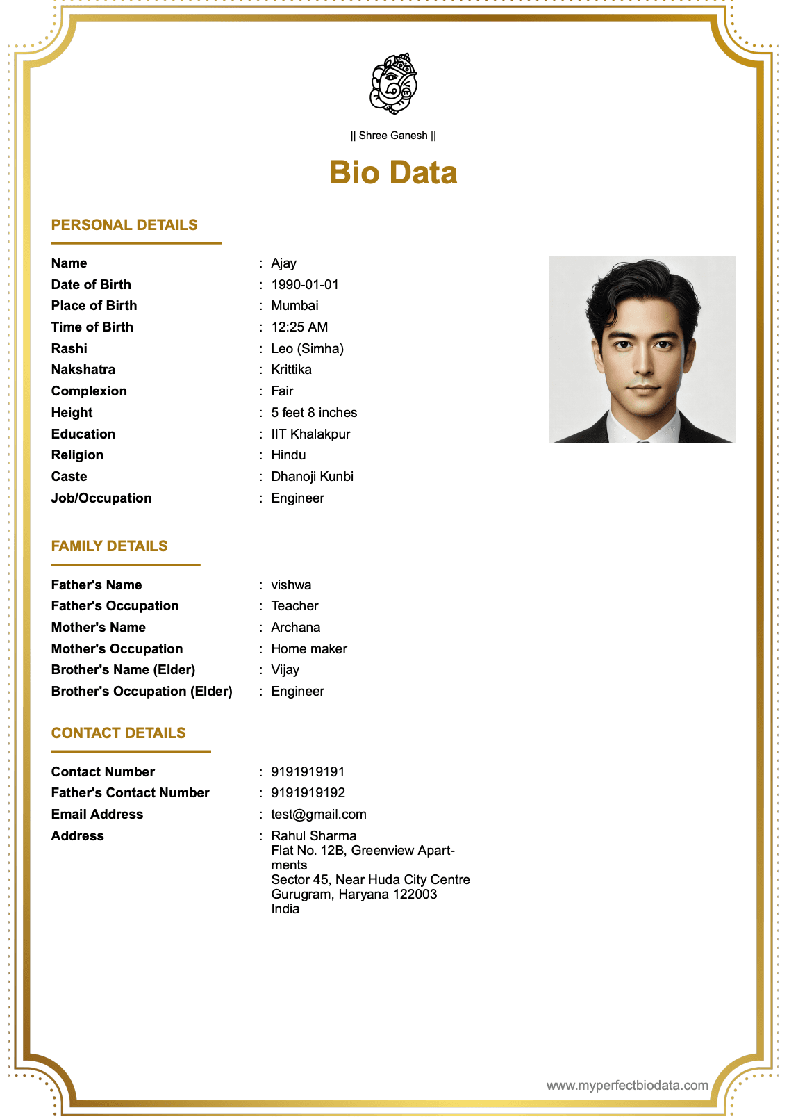 Minimalist Chic - best marriage biodata template