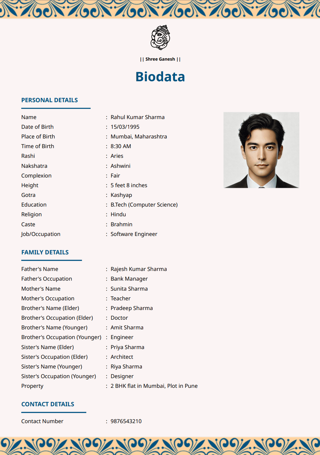 Colorful Vibrant - best marriage biodata template