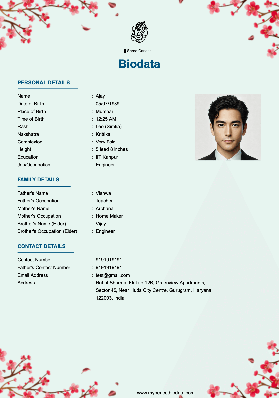 Christian Marriage — Girl marriage biodata example