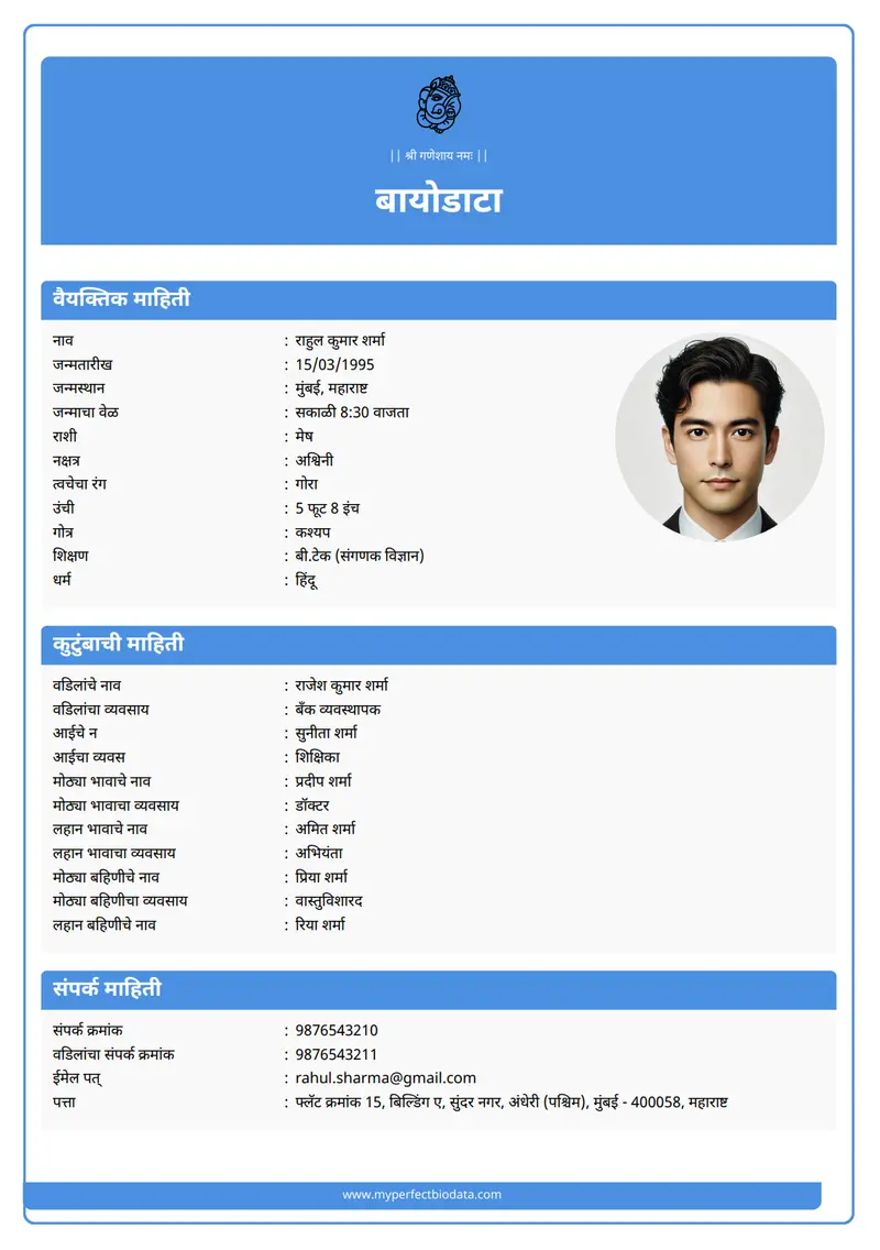 मिनिमलिस्ट क्लीन marriage biodata template